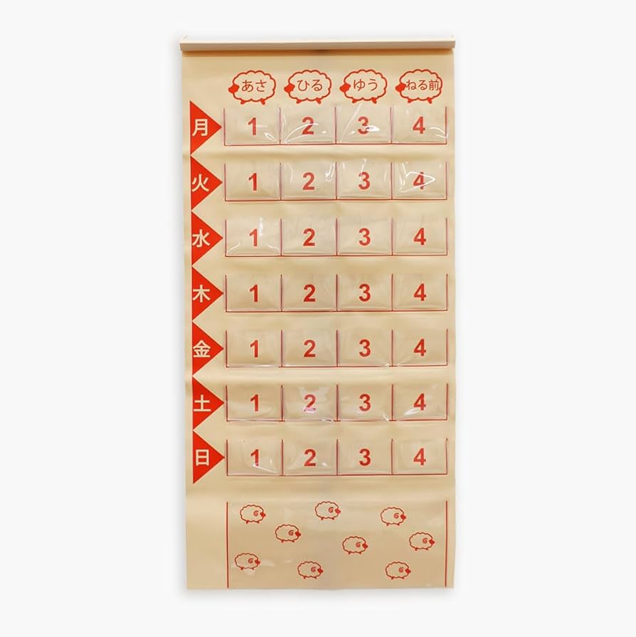 一目でわかるお薬管理　カレンダー 一目でわかるお薬管理 お薬カレンダー1ヶ月用 日付曜日取り外し